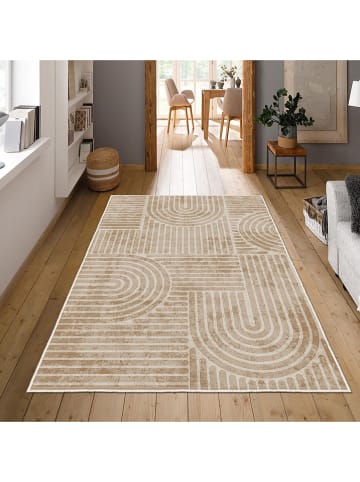 CARPET DIEM Kurzflor-Teppich in Beige/ Hellbraun