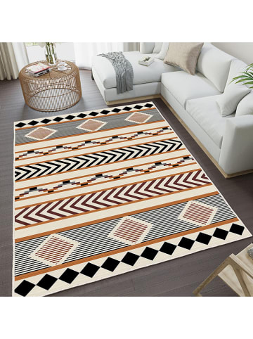 CARPET DIEM Laagpolig tapijt crème/lichtbruin/zwart