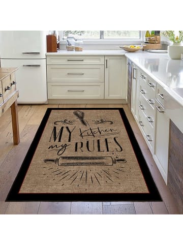 CARPET DIEM Kurzflor-Teppich in Hellbraun/ Schwarz
