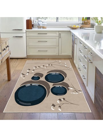 CARPET DIEM Laagpolig tapijt beige/blauw