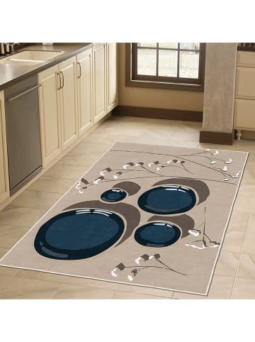 CARPET DIEM Laagpolig tapijt beige/blauw