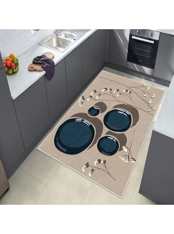 CARPET DIEM Laagpolig tapijt beige/blauw
