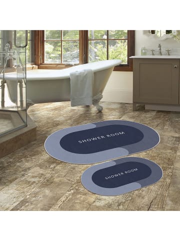 CARPET DIEM 2-delige set: badmatten blauw/donkerblauw