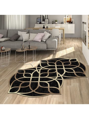 CARPET DIEM Laagpolig tapijt zwart/goudkleurig