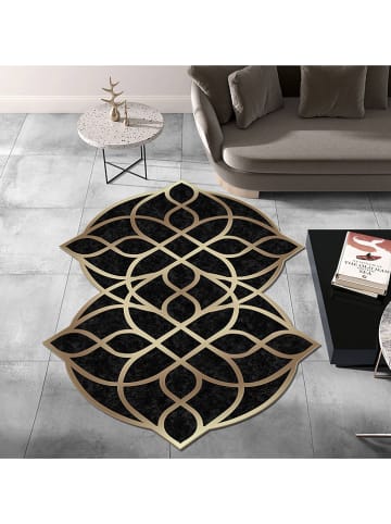 CARPET DIEM Kurzflor-Teppich in Schwarz/ Gold