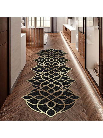 CARPET DIEM Kurzflor-Teppich in Schwarz/ Gold