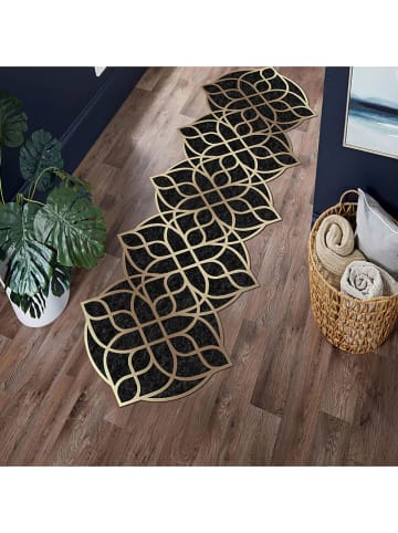 CARPET DIEM Kurzflor-Teppich in Schwarz/ Gold