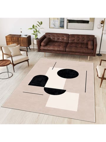 CARPET DIEM Kurzflor-Teppich in Rosa/ Schwarz