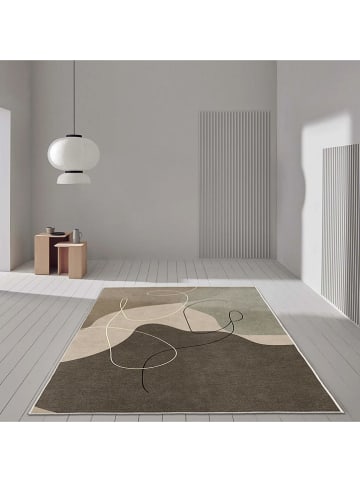 CARPET DIEM Dywan w kolorze brązowo-beżowo-zielonym