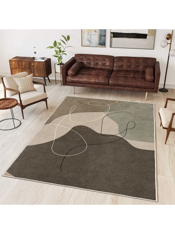 CARPET DIEM Laagpolig tapijt bruin/beige/groen