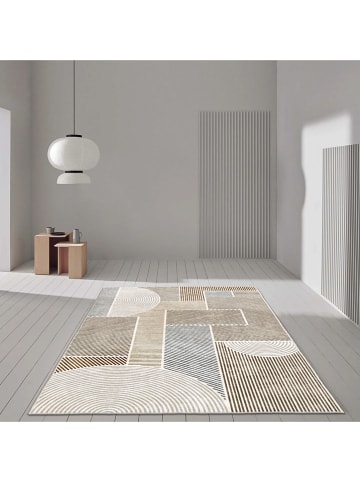 CARPET DIEM Kurzflor-Teppich in Beige/ Grau