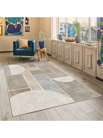 CARPET DIEM Kurzflor-Teppich in Beige/ Grau