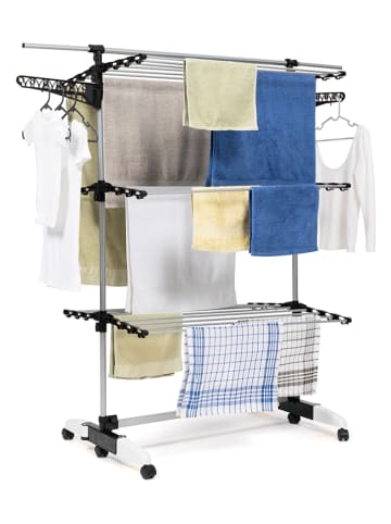 IDOMYA Essentials Wäscheständer ''Optima'' in Silber - (B)105 x (H)150 x (T)67 cm