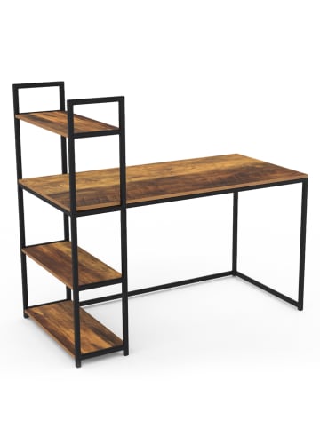 IDOMYA Essentials Schreibtisch ''Elize'' in Schwarz/ Braun - (B)113 x (H)120 x (T)64 cm