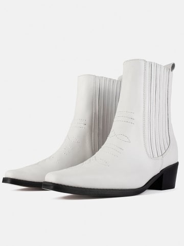 loft37 Leder-Stiefeletten "Mastermind" in Weiß