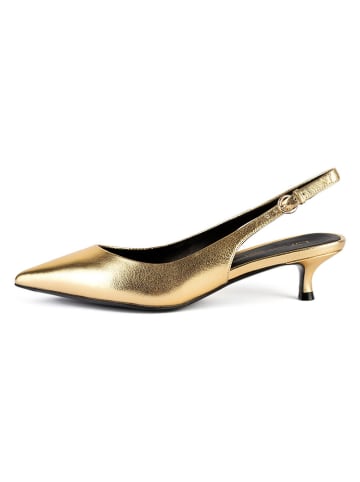 loft37 Leder-Slingpumps in Gold