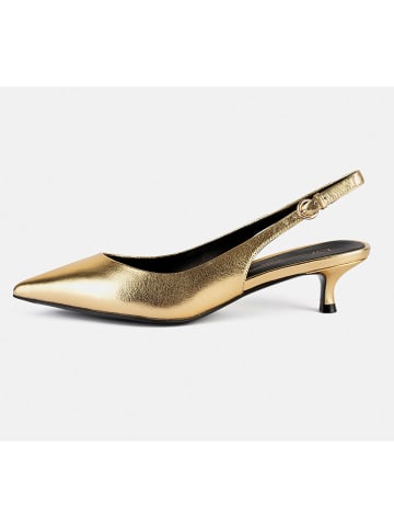 loft37 Leren slingpumps "Elegance Essence" goudkleurig