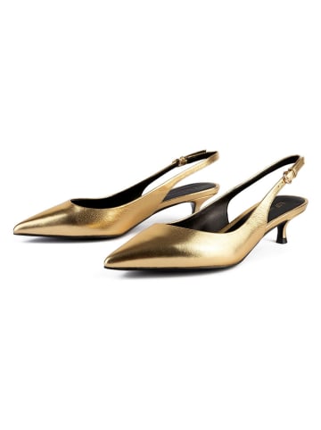 loft37 Leder-Slingpumps in Gold