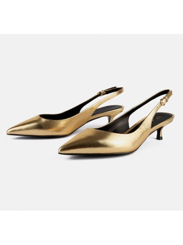 loft37 Leren slingpumps "Elegance Essence" goudkleurig