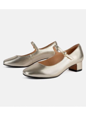 loft37 Leder-Spangenpumps "Fall in Love" in Gold