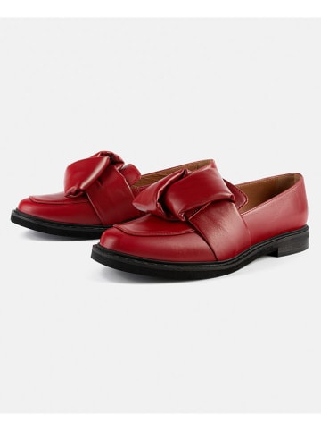 loft37 Leren instappers "Cross The Line" rood