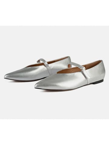 loft37 Leder-Spangenballerinas "Different Part" in Silber