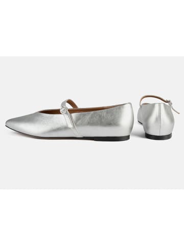 loft37 Leder-Spangenballerinas "Different Part" in Silber
