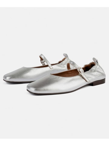 loft37 Leder-Spangenballerinas "Luxe Strides" in Silber