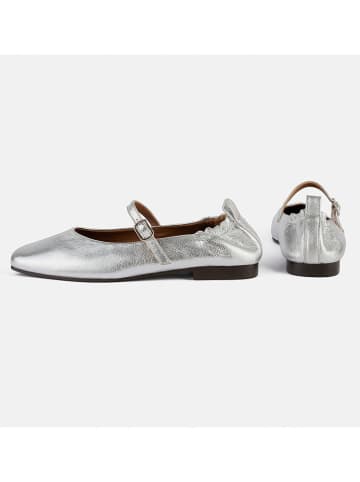 loft37 Leren slingballerina's "Luxe Strides" zilverkleurig