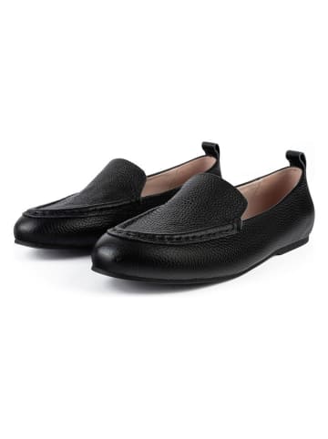 loft37 Leder-Mokassins in Schwarz