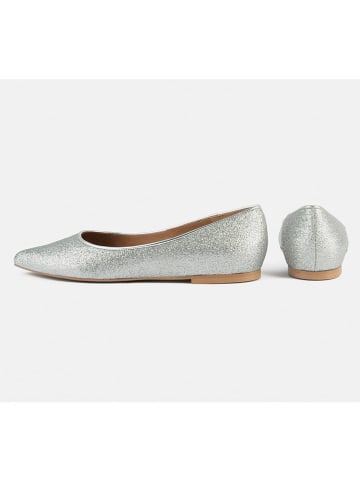 loft37 Leder-Ballerinas "Slow Motion" in Silber