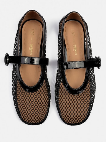 loft37 Leren slingballerina's "Spend My Day" zwart