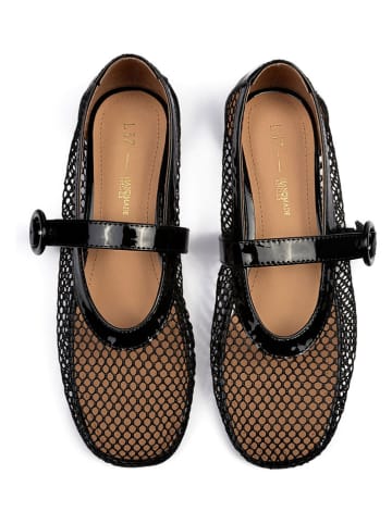 loft37 Skórzane baleriny w kolorze czarnym