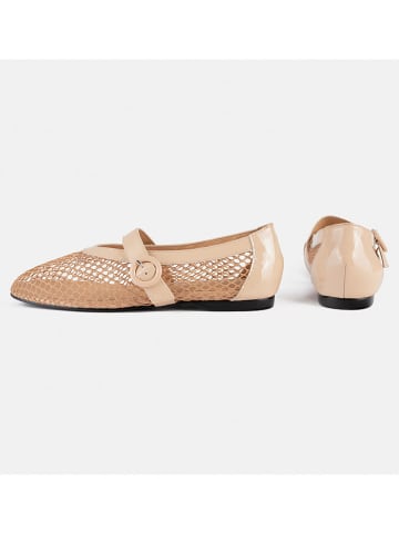loft37 Leren slingballerina's "Spend My Day" beige
