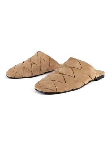 loft37 Leder-Clogs in Beige