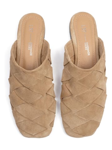loft37 Leren clogs "Sunset Serenity" beige