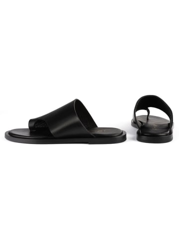 loft37 Leren slippers "Tropicana" zwart