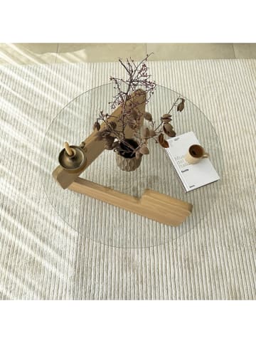 Evila Salontafel "Mia" lichtbruin/transparant - (H)35 x Ø 75 cm