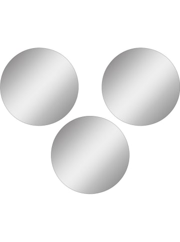 Evila 3-delige set: spiegels zilverkleurig - Ø 30 cm