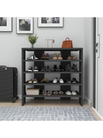 Evila Schuhregal "Sargel" in Anthrazit - (B)75,6 x (H)72 x (T)31,4 cm