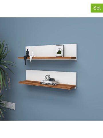 Evila 2-delige set: wandmeubels wit - (B)60 x (H)15 x (D)13 cm