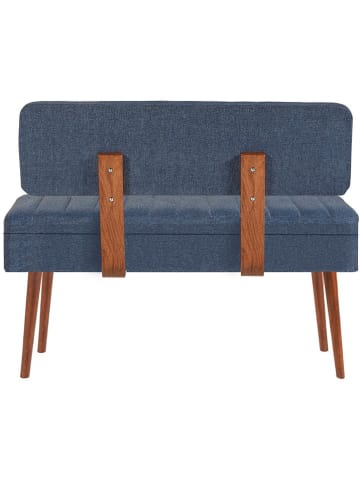 Evila Bank met opbergruimte "Vina" blauw/bruin - (B)110 x (H)82,5 x (D)40 cm