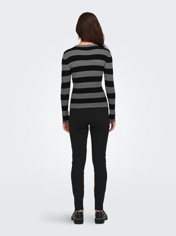 JDY Pullover "Plum" in Schwarz/ Dunkelgrau