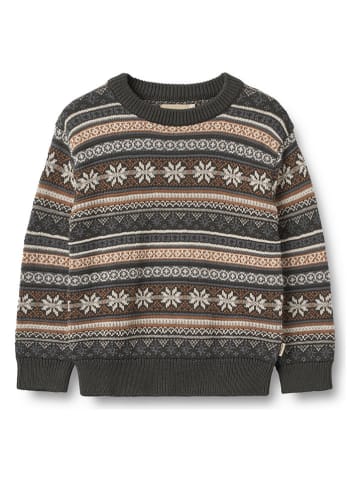 Wheat Pullover "Knud" in Anthrazit/ Braun/ Beige