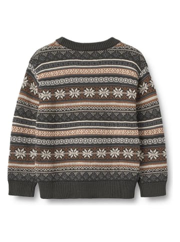 Wheat Pullover "Knud" in Anthrazit/ Braun/ Beige