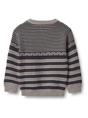 Wheat Pullover "Janus" in Grau/ Dunkelblau
