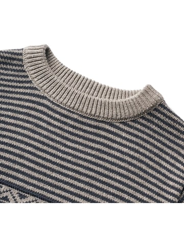 Wheat Pullover "Janus" in Grau/ Dunkelblau