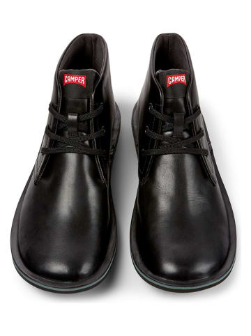 Camper Leder-Schnürschuhe in Schwarz