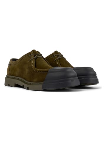 Camper Leder-Schnürschuhe in Khaki