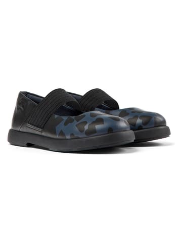 Camper Leder-Ballerinas in Schwarz/ Dunkelblau